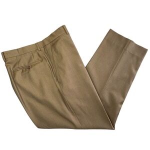 Santorelli Romeo Wool Dress Pants Mens 36x29 Tobacco Brown Trousers Luxury Serge